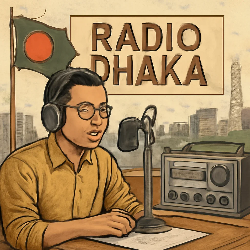 About Radio Dhaka topic illustration with relevant visual detail