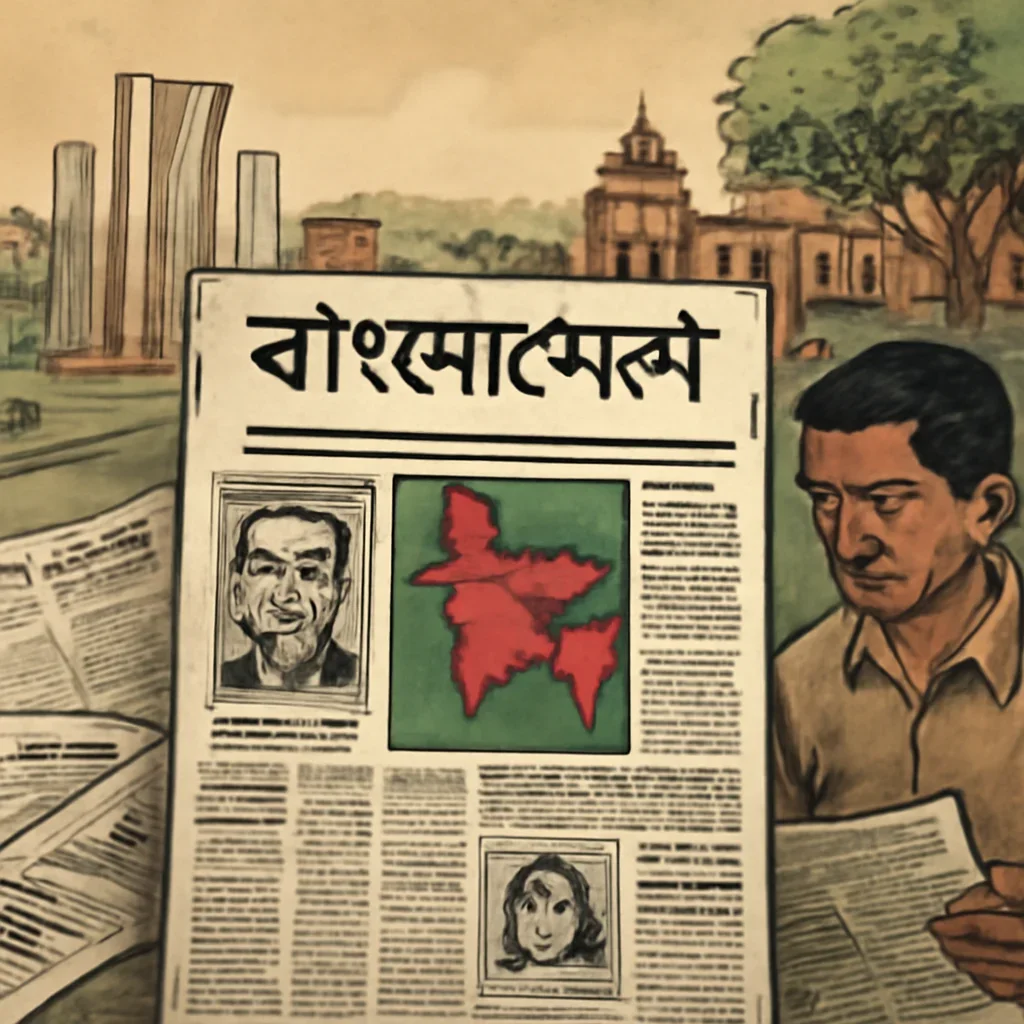 Bangladesh Newspapers topic illustration with relevant visual detail