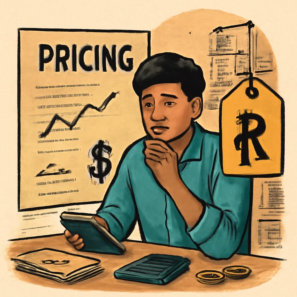 Pricing topic illustration with relevant visual detail