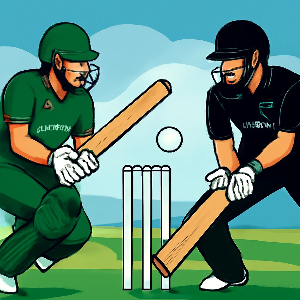 Bangladesh vs New Zealand Cricket closing illustration for Radio Dhaka