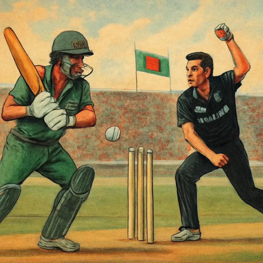 Bangladesh vs New Zealand Cricket topic illustration with relevant visual detail