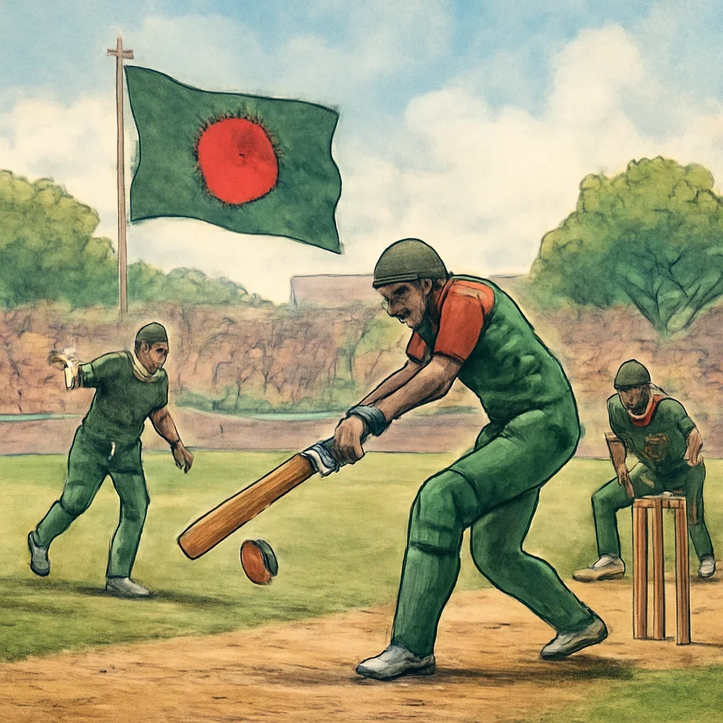 Cricket topic illustration with relevant visual detail