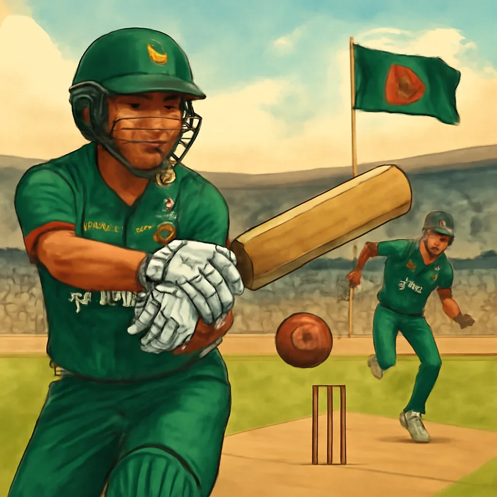 Cricket topic illustration with relevant visual detail
